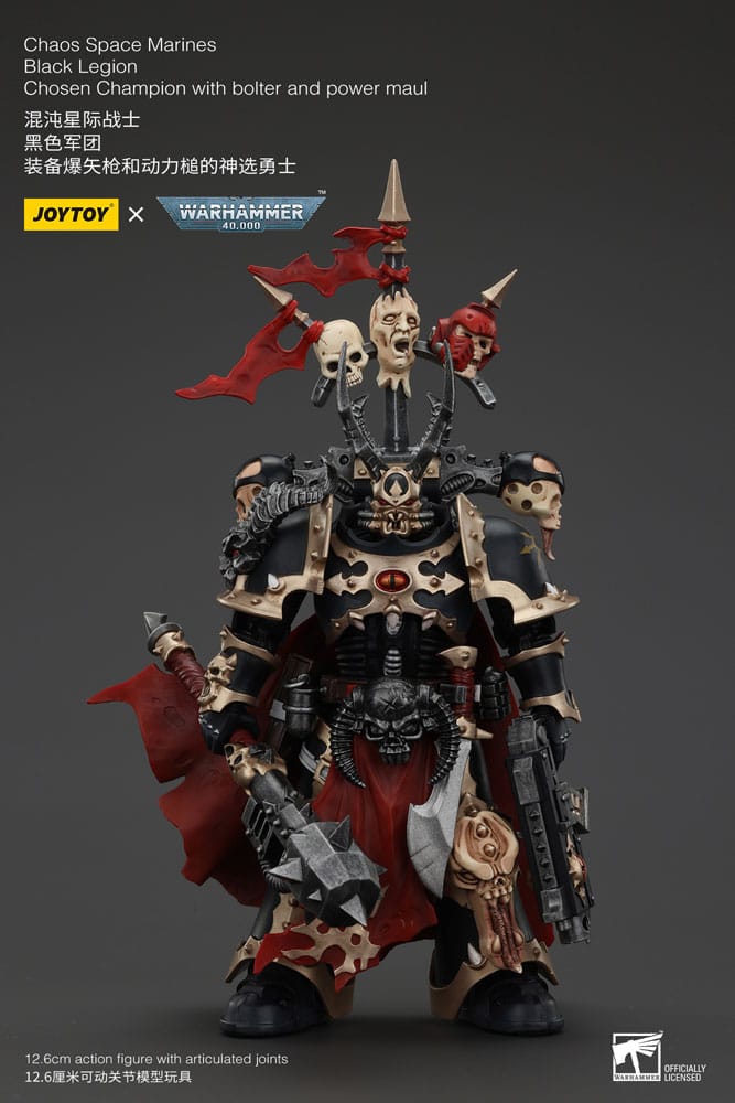 [PREORDER] Warhammer 40k Actionfigur Chaos Space Marines Black Legion Chosen Champion with bolter and power maul 20 cm