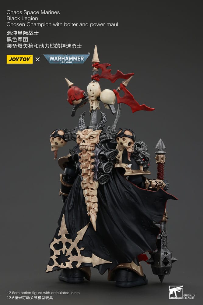 [PREORDER] Warhammer 40k Actionfigur Chaos Space Marines Black Legion Chosen Champion with bolter and power maul 20 cm