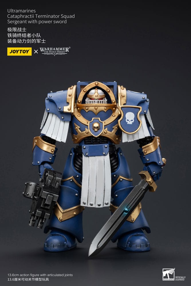 [PREORDER] Warhammer The Horus Heresy Action Figure 1/18 Ultramarines Cataphractii Terminator Squad Sergeant with Power Sword 14 cm