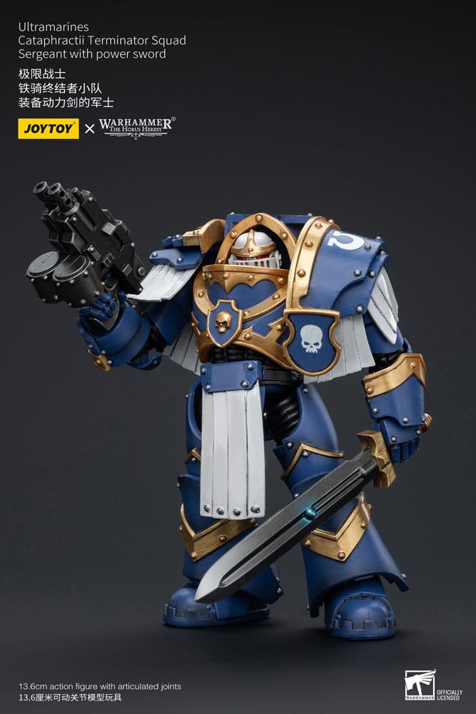 [PREORDER] Warhammer The Horus Heresy Action Figure 1/18 Ultramarines Cataphractii Terminator Squad Sergeant with Power Sword 14 cm