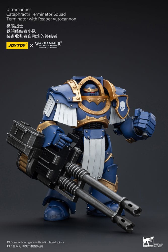 [PREORDER] Warhammer The Horus Heresy Action Figure 1/18 Uitramarines Cataphractii Terminator Squad Terminator with Reaper Autocannon 14 cm