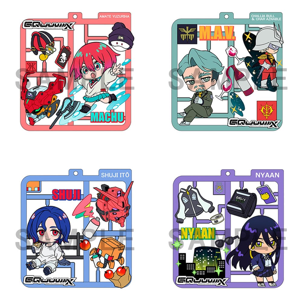 Mobile Suit Gundam GQuuuuuuX Plat Collection - Set 4 Ciondoli - Megahouse - Ciondole & collane