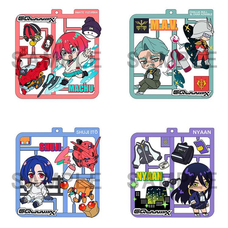 Mobile Suit Gundam GQuuuuuuX Plat Collection - Set 4 Ciondoli - Megahouse - Ciondole & collane