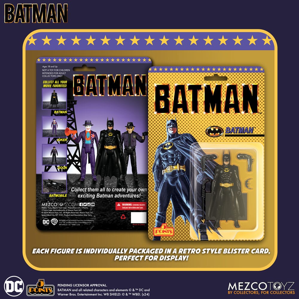 [PREORDINE] Batman (1989) Action Figure 5 Points 9 cm Assortimento - Mezco Toys - Action figures