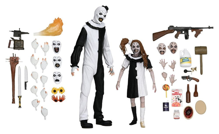 [PREORDINE] Terrifier 2 Action Figures 2-Pack: Art the Clown & Little Pale Girl 18 cm - NECA - Action figures