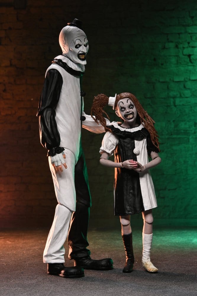 [PREORDINE] Terrifier 2 Action Figures 2-Pack: Art the Clown & Little Pale Girl 18 cm - NECA - Action figures