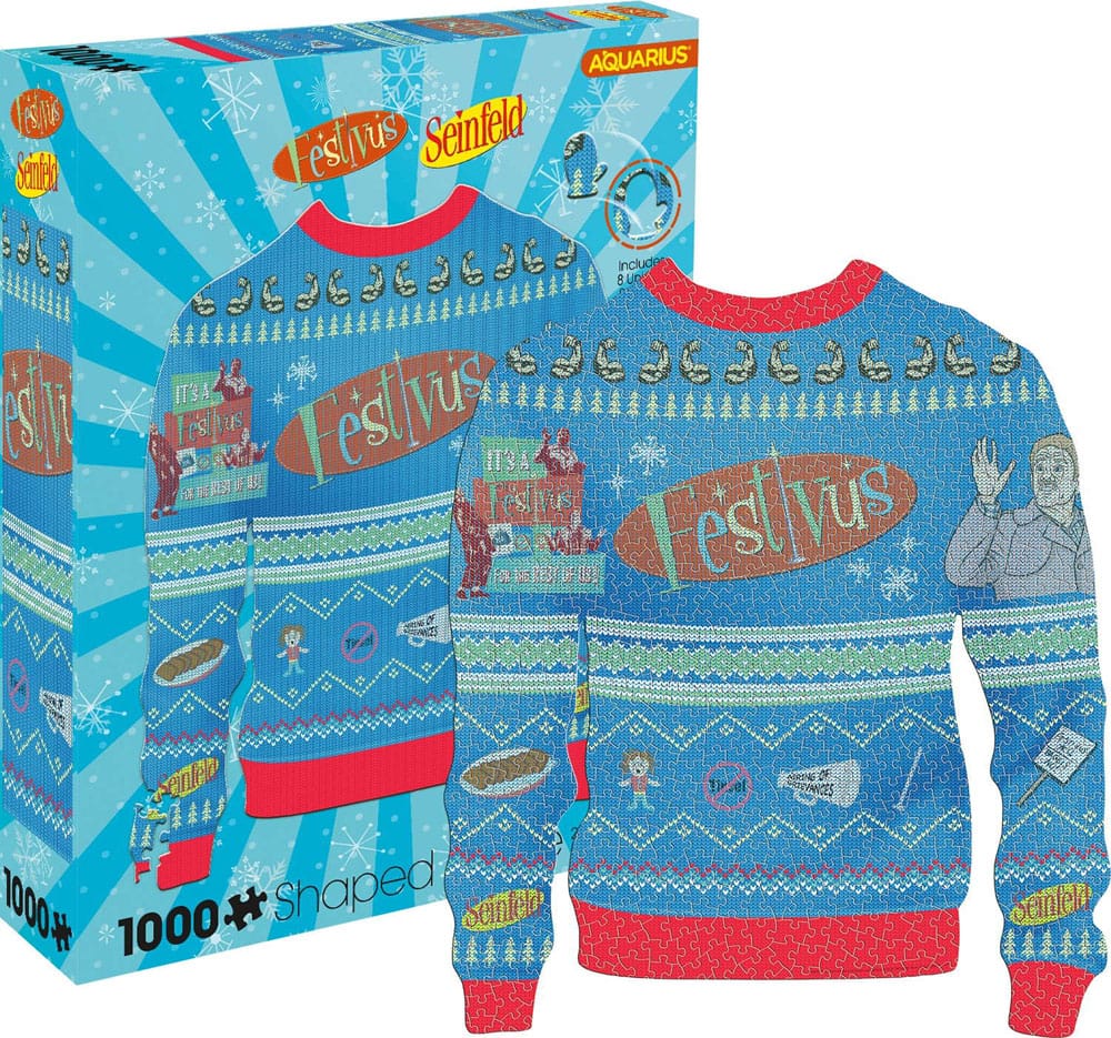 [PREORDER] Seinfeld: Festivus Ugly Christmas Sweater Shaped 1000 Piece Jigsaw Puzzle