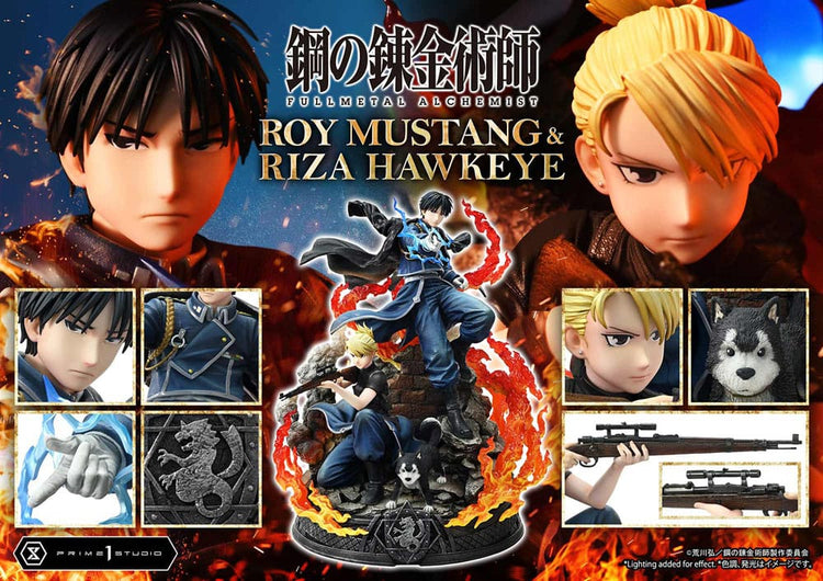 [PREORDINE] Fullmetal Alchemist Statue 1/6 Roy Mustang & Riza Hawkeye Deluxe Bonus Version 50 cm - Prime 1 Studio - Statue