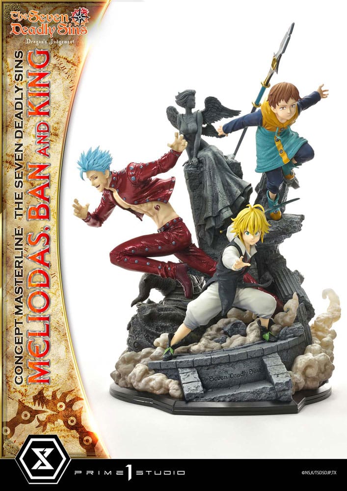 [PREORDINE] Statua Seven Deadly Sins - Concept Masterline: Meliodas, Ban e King 55 cm - Prime 1 Studio - Statue