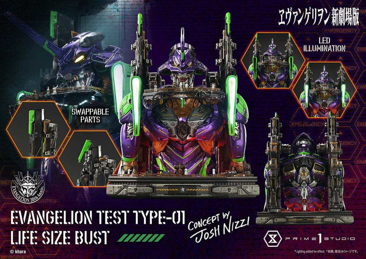 [PREORDINE] Busto 1/1 Neon Genesis Evangelion Test Type-01 (Concept by Josh Nizzi) 86 cm - Prime 1 Studio - Busti 1/1 a grandezza naturale