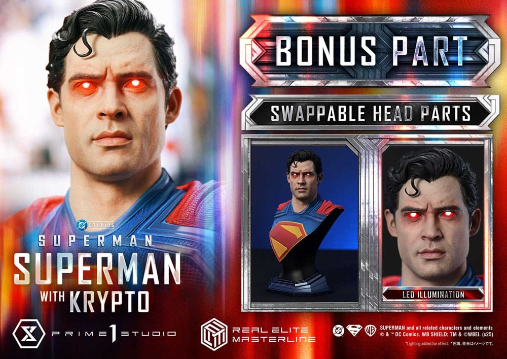 [PREORDINE] Superman (2025) Statue Real Elite Masterline 1/3 con Krypto Bonus Version 95 cm - Prime 1 Studio - Statue