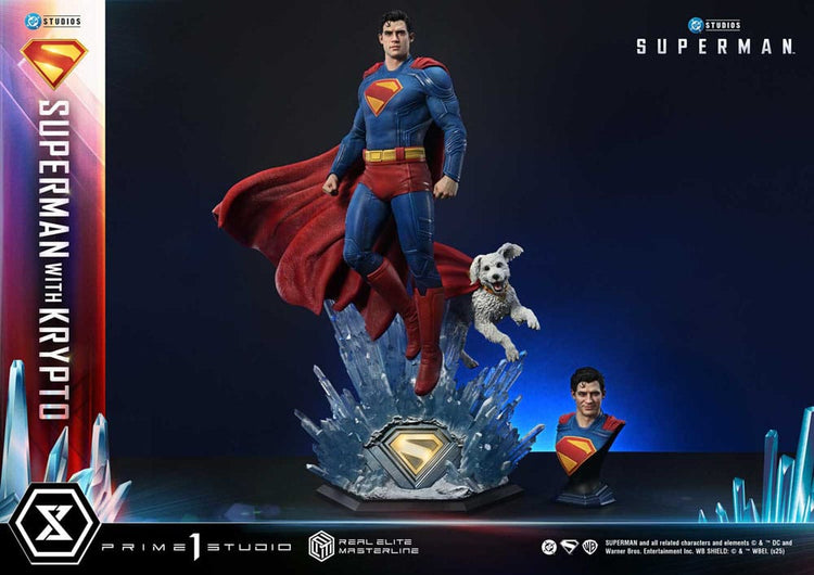 [PREORDINE] Superman (2025) Statue Real Elite Masterline 1/3 con Krypto Bonus Version 95 cm - Prime 1 Studio - Statue