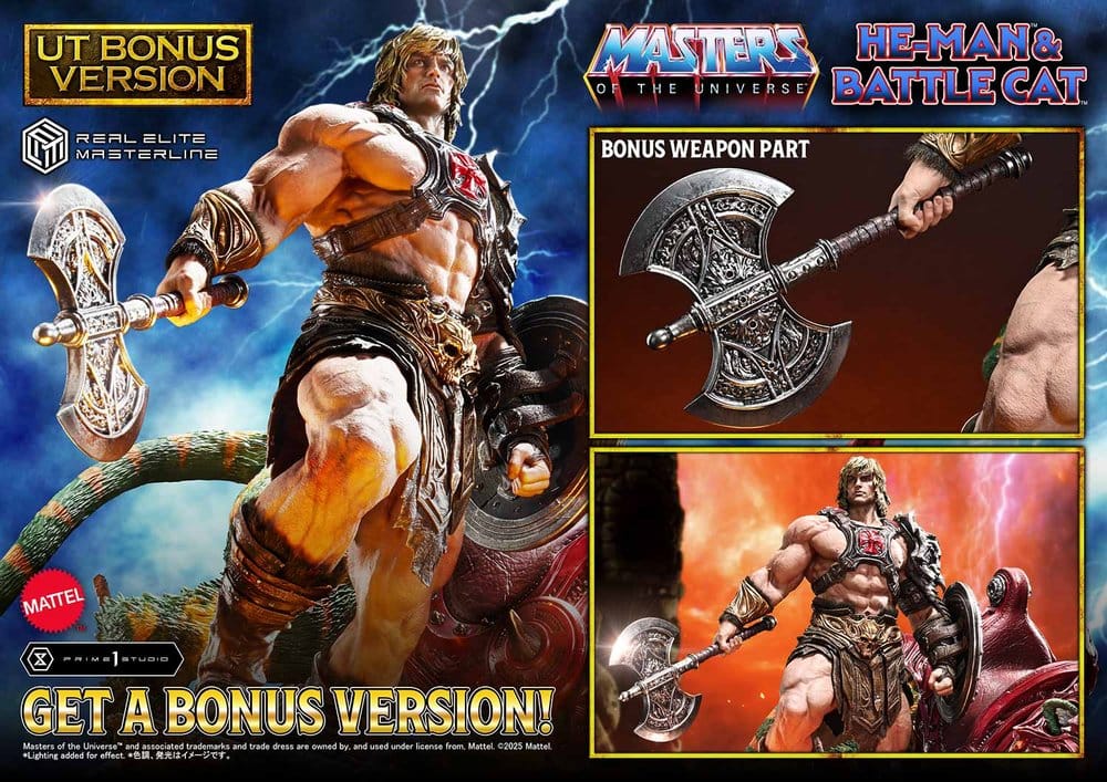 [PREORDINE] Statua Masters of the Universe He-Man & Battle Cat Ultimate Bonus Version 86 cm - Prime 1 Studio - Statue