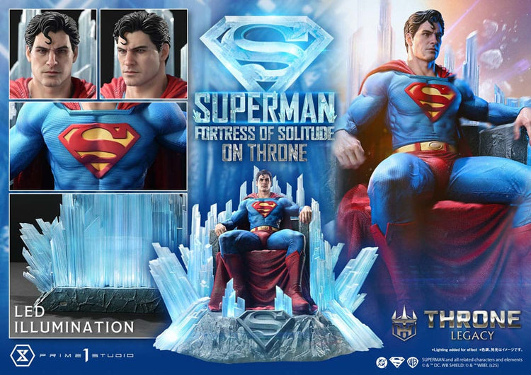 [PREORDINE] Statua DC Comics Superman Fortress of Solitude on Throne 1/4 (Design Gabriele Dell'Otto) 52 cm - Prime 1 Studio - Statue