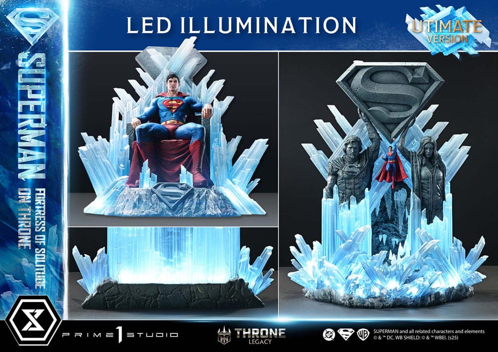 [PREORDINE] Statua DC Comics Throne Legacy Collection 1/4 Superman Fortress of Solitude on Throne (Design by Gabriele Dell'Otto) Ultimate Bonus Version - Prime 1 Studio - Statue