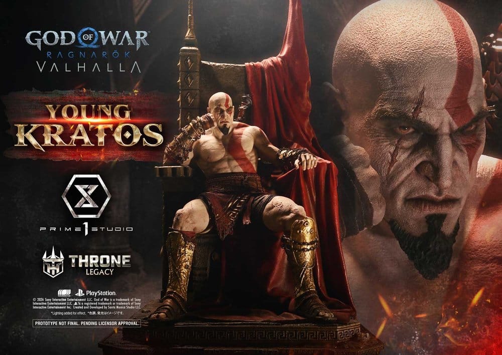 [PREORDINE] Statua God of War Ragnarok - Young Kratos sul Trono 1/3 - 91 cm - Prime 1 Studio - Statue