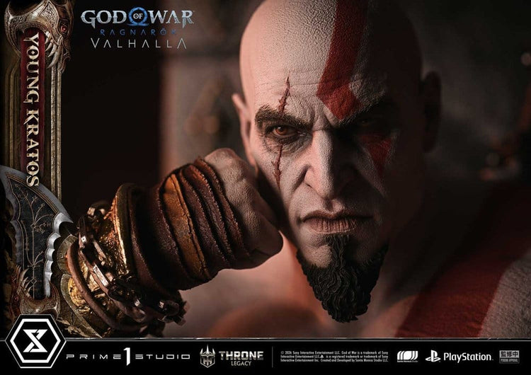 [PREORDINE] Statua God of War Ragnarok - Young Kratos sul Trono 1/3 - 91 cm - Prime 1 Studio - Statue