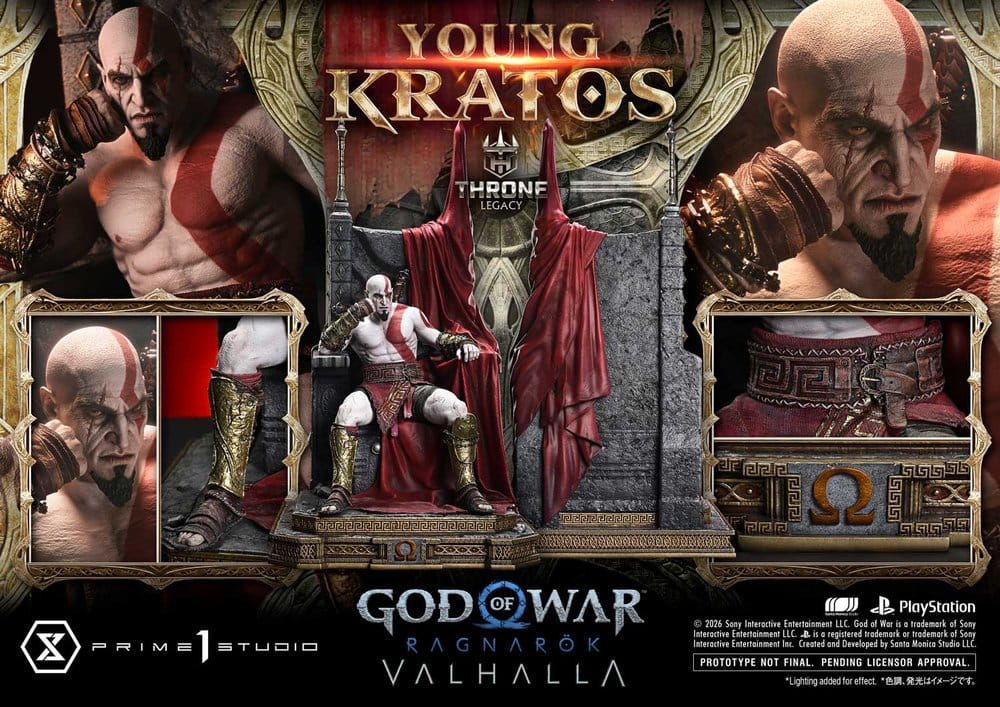 [PREORDINE] Statua God of War Ragnarok - Young Kratos sul Trono 1/3 - 91 cm - Prime 1 Studio - Statue