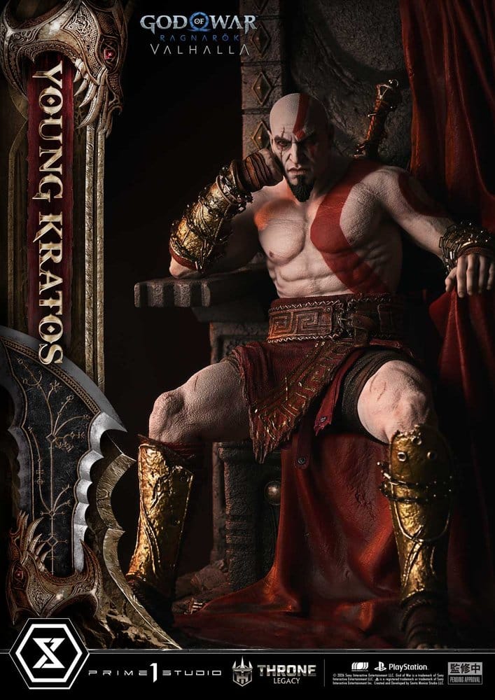 [PREORDINE] Statua God of War Ragnarok - Young Kratos sul Trono 1/3 - 91 cm - Prime 1 Studio - Statue