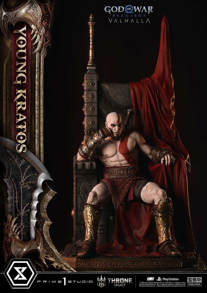 [PREORDINE] Statua God of War Ragnarok - Young Kratos sul Trono 1/3 - 91 cm - Prime 1 Studio - Statue