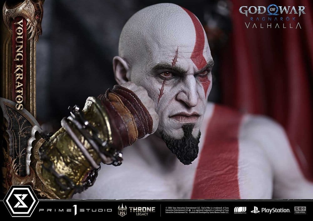 [PREORDINE] Statua God of War Ragnarok - Young Kratos sul Trono 1/3 - 91 cm - Prime 1 Studio - Statue
