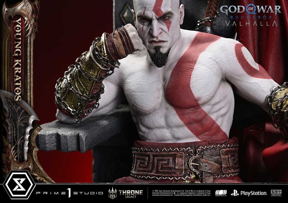 [PREORDINE] Statua God of War Ragnarok - Young Kratos sul Trono 1/3 - 91 cm - Prime 1 Studio - Statue