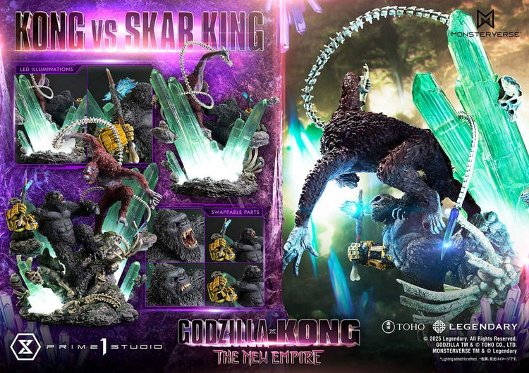 [PREORDINE] Godzilla x Kong: The New Empire - Statua Diorama Ultimate Masterline Kong vs Skar King 104 cm - Prime 1 Studio - Statue