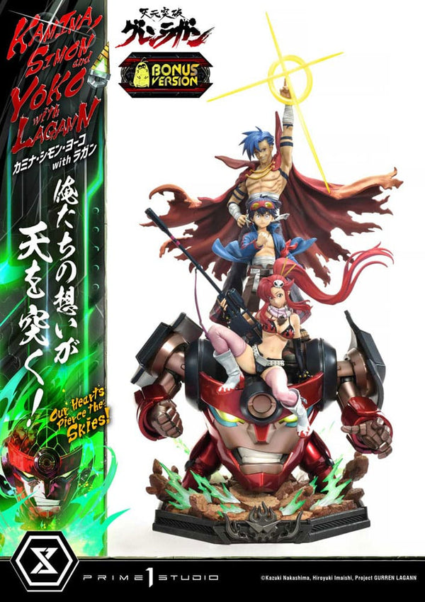 [PREORDINE] Statua Gurren Lagann Ultimate Premium Masterline 1/4 Kamina, Simon & Yoko Deluxe Bonus 97 cm - Prime 1 Studio - Statue