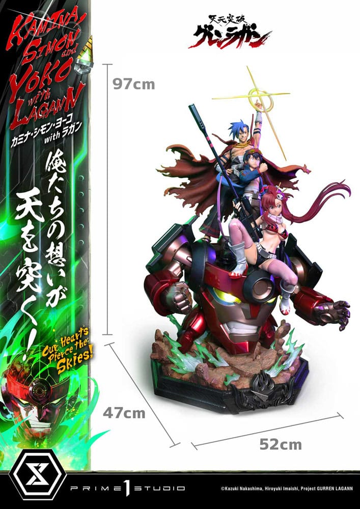 [PREORDINE] Statua Gurren Lagann Ultimate Premium Masterline 1/4 Kamina, Simon & Yoko Deluxe Bonus 97 cm - Prime 1 Studio - Statue