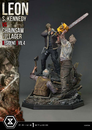 [PREORDINE] Statua Resident Evil 4 Leon S. Kennedy vs Chainsaw Villager 76 cm - Prime 1 Studio - Statue