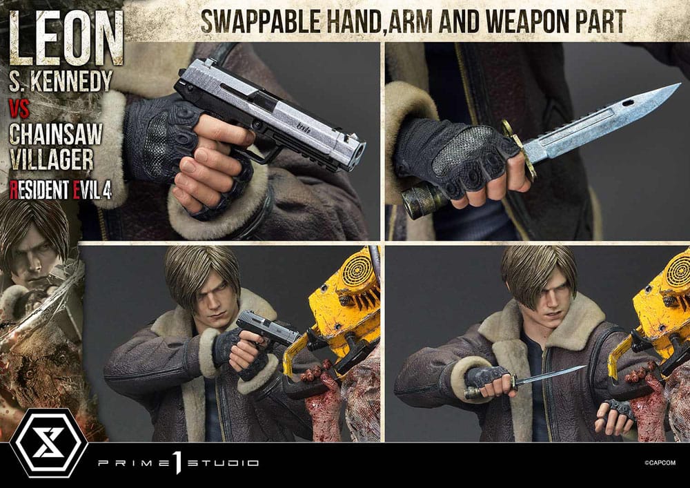 [PREORDINE] Statua Resident Evil 4 Leon S. Kennedy vs Chainsaw Villager 76 cm - Prime 1 Studio - Statue