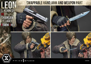 [PREORDINE] Statua Resident Evil 4 Leon S. Kennedy vs Chainsaw Villager 76 cm - Prime 1 Studio - Statue
