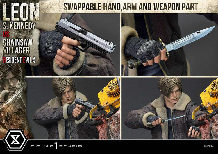 [PREORDINE] Statua Resident Evil 4 Leon S. Kennedy vs Chainsaw Villager 76 cm - Prime 1 Studio - Statue