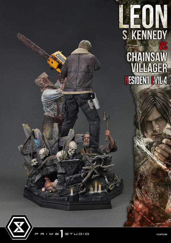 [PREORDINE] Statua Resident Evil 4 Leon S. Kennedy vs Chainsaw Villager 76 cm - Prime 1 Studio - Statue