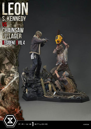 [PREORDINE] Statua Resident Evil 4 Leon S. Kennedy vs Chainsaw Villager 76 cm - Prime 1 Studio - Statue