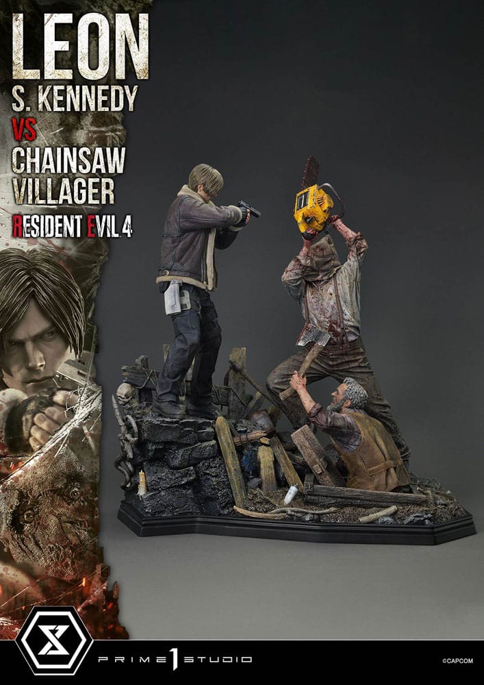 [PREORDINE] Statua Resident Evil 4 Leon S. Kennedy vs Chainsaw Villager 76 cm - Prime 1 Studio - Statue