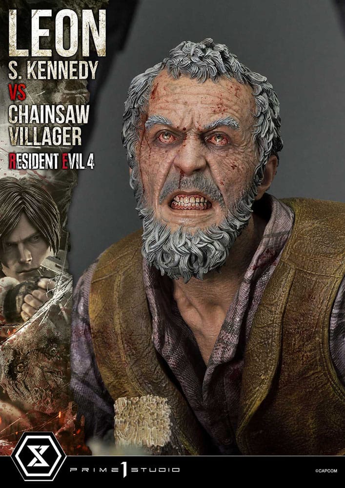 [PREORDINE] Statua Resident Evil 4 Leon S. Kennedy vs Chainsaw Villager 76 cm - Prime 1 Studio - Statue