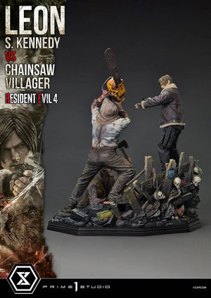 [PREORDINE] Statua Resident Evil 4 Leon S. Kennedy vs Chainsaw Villager 76 cm - Prime 1 Studio - Statue