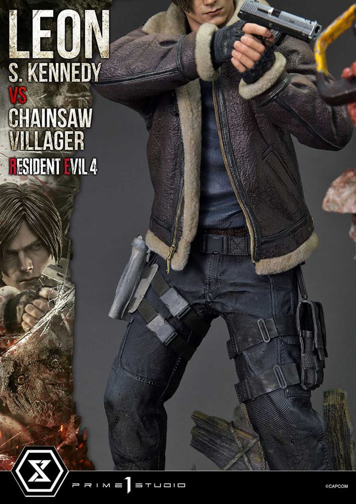 [PREORDINE] Statua Resident Evil 4 Leon S. Kennedy vs Chainsaw Villager 76 cm - Prime 1 Studio - Statue