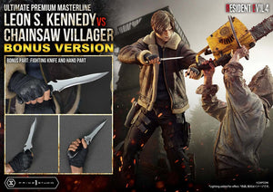[PREORDINE] Statua Resident Evil 4 Ultimate Premium Masterline 1/4 Leon S. Kennedy vs Chainsaw Villager Bonus Ver. 76 cm - Prime 1 Studio - Statue