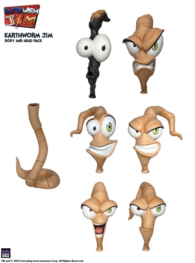 [PREORDER] Earthworm Jim Accessory Pack Wave 1: Worm Body & Jim Heads
