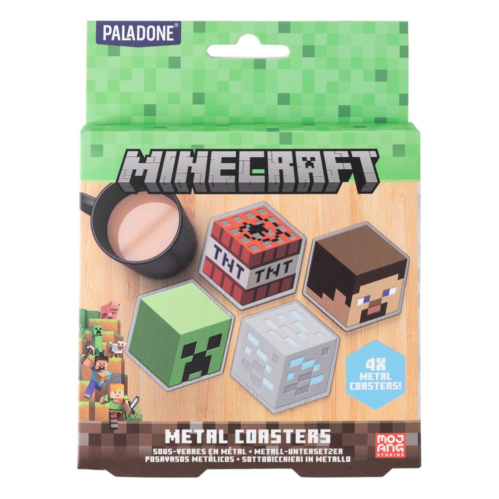 MINECRAFT - Set of 4 Metal Coasters