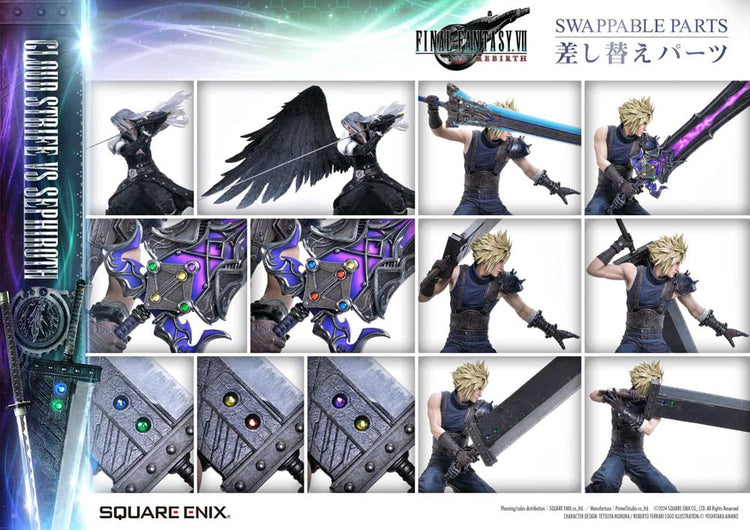 [PREORDINE] Final Fantasy VII Rebirth Statua 2-Pack 1/4 Cloud Strife vs Sephiroth 69 cm - Square-Enix - Statue