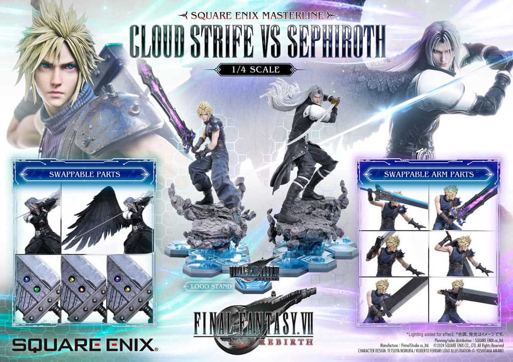 [PREORDINE] Final Fantasy VII Rebirth Statua 2-Pack 1/4 Cloud Strife vs Sephiroth 69 cm - Square-Enix - Statue