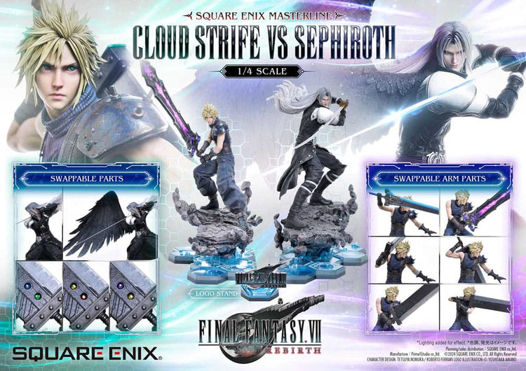 [PREORDINE] Final Fantasy VII Rebirth Statua 2-Pack 1/4 Cloud Strife vs Sephiroth 69 cm - Square-Enix - Statue
